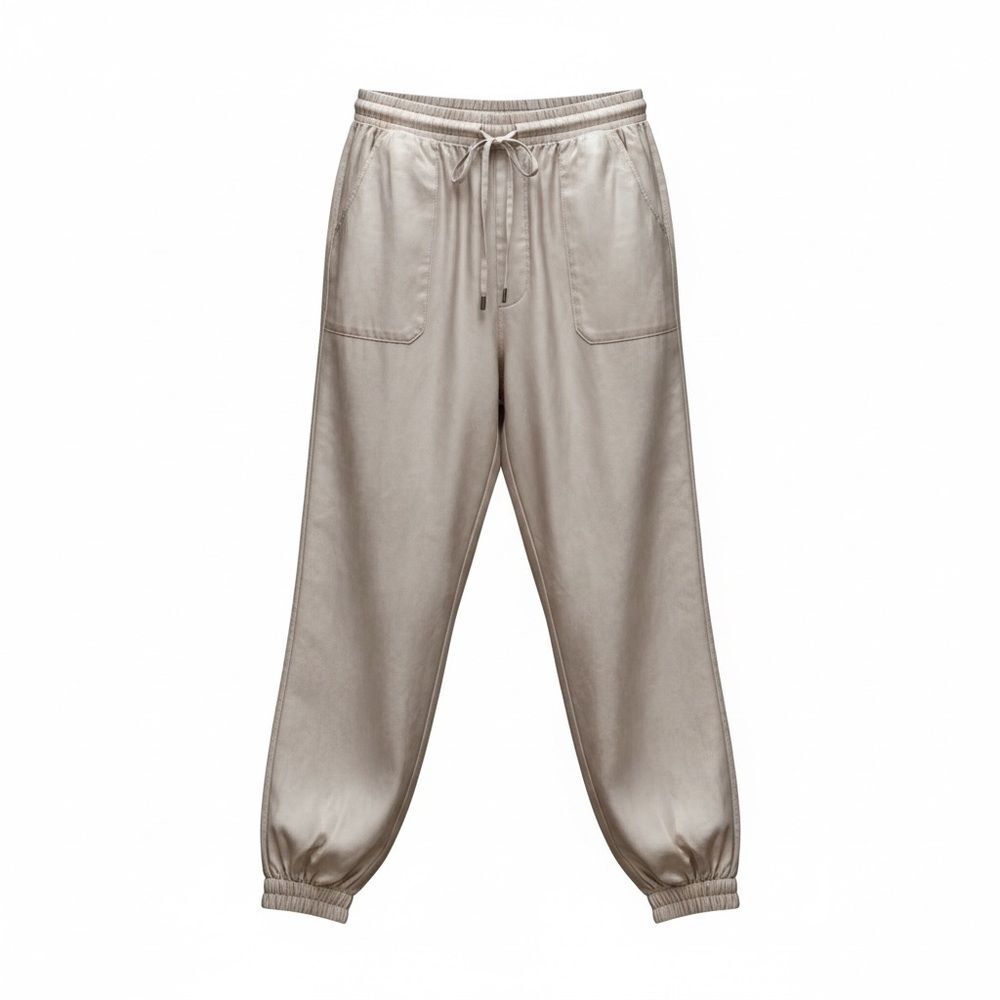 Cellabie NWT Elastic-Waist Jogger Pants in Light Taupe - Size Medium